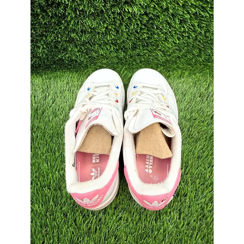 Adidas x Hello Kitty Stan Smith ID7231 Athletic Sneaker Girls 3 White Synthetic